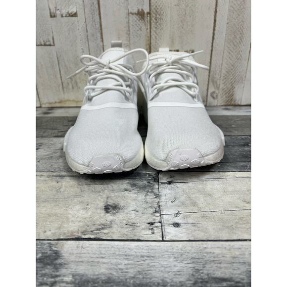 Adidas Shoes Mens 8.5 NMD R1 Triple White Running Sneakers White Lace Up Low Top - Picture 3 of 8